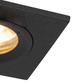 Faretto da incasso Smart nero quadrato IP44 incl. Wifi GU10 - Xena