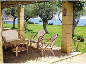 Set Salotto In Rattan Con Cuscini Divano Poltrone E Tavolino Golf Bizzotto