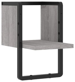 Mensola a parete con asta grigio sonoma 20x25x30 cm