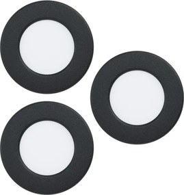 Eglo 901385 - Set 3x faretto da incasso FUEVA LED/3,7W/230V Ø 8,8 cm nero
