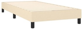 Letto a molle con materasso e led crema 80x200 cm in tessuto