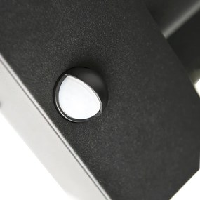 Lampada da parete per esterni nera con sensore di movimento IP44 - Rotterdam
