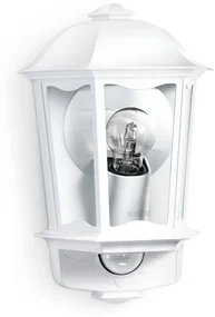 Applique moderno da esterno L190 bianco con sensore di movimento IP44 1X E27 STEINEL