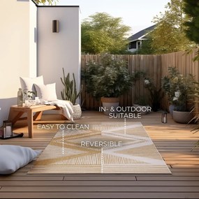 Tappeto da esterno giallo ocra e crema 80x150 cm Gemini - Elle Decoration