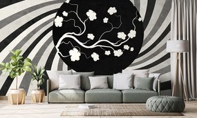 Carta da parati – Sfondo grunge asiatico bianco e nero