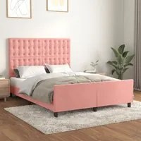 Giroletto con Testiera Rosa 140x190 cm in Velluto 3126000