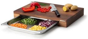 Continenta C4210 - Tagliere da cucina con ciotola in noce 39 x 27 cm