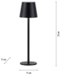 Leuchten Direkt19250-18-LED Lampada ricaricabile da esterno EURIA LED/3W/5V IP54 nero