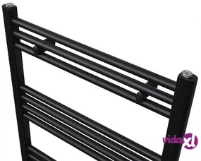 vidaXL Radiatore Centrale Portasciugamano Dritto Nero 600 x 1160 mm