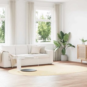 Tappeto Shaggy A Pelo Lungo Navarra Crema 300x200 Cm Poliestere /