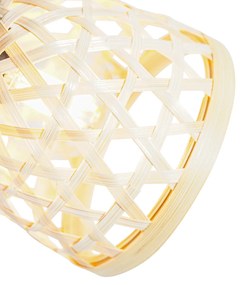 Faretto orientale nero con bambù e interruttore - Rayan