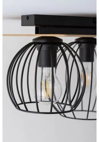 Lampadario a plafone CYBER 2xE27/60W/230V legno/nero