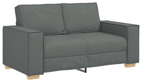 Set di divani a 3 pezzi con cuscini in tessuto grigio scuro