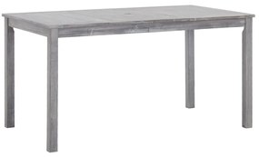 Set da pranzo da giardino 5 pz grigio legno massello di acacia