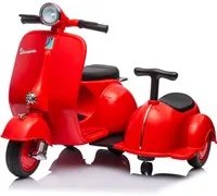 Piaggio Vespa con Sidecar Small Elettrica 6V per Bambini Rossa