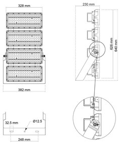 Faro Modulare LED 800W IP66 167lm/W No Flickering con driver Philips Colore Bianco Naturale 4.000K