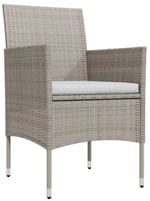 Set da pranzo da giardino 5 pz con cuscini beige e nero