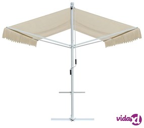 vidaXL Tenda Parasole con Piedistallo 500x300 cm Crema