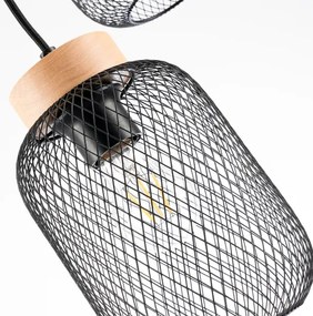 Brilagi - Lampada a sospensione con cavo BASKLITE 3xE27/15W/230V legno di caucciù/nero