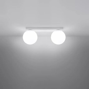 Lampada da soffitto bianca con paralume in vetro ø 12 cm Umerta - Sollux