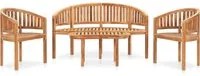 Set Salotto da Giardino 4 pz Design Curvo in Massello di Teak 3059962