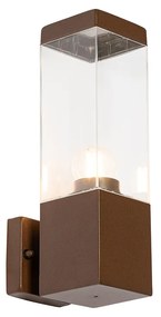 Lampada da parete per esterni moderna marrone ruggine IP44 - Malios