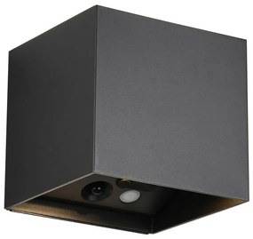 Illuminazione esterna LED con ricarica USB con sensore di movimento da parete (altezza totale 10 cm) Genie – Trio