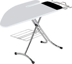 Asse da Stiro Completo Combiboard Profi 125x48 cm con Piano Stiramaniche e Ripiano Regolabile in Altezza...