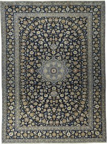 Kashan Tappeto 310 x 430 Blu (Iran) Annodato A Mano