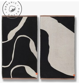 Asciugamani bianchi e neri in set da 2 pezzi in cotone biologico 50x90 cm Nova Arte - Mette Ditmer Denmark