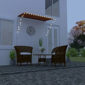 Tenda Da Sole Retrattile Con Led 250x150 Cm Arancione E Marrone /