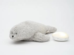 Moonie - Compagno per la nanna con melodia e luce, foca grigio organico