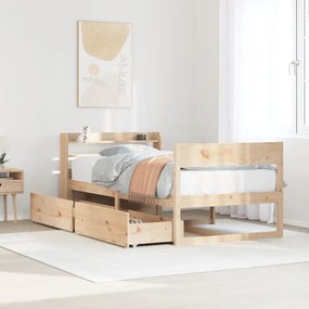 Giroletto Senza Materasso 100x200 Cm İn Legno Massello Di Pino /