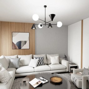 Lampadario a sospensione HERMES 6 Black