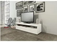 Mobile Porta Tv Moderno 130x45x36,2cm - LUMINA Colore: bianco laccato lucido