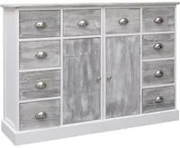 Credenza con 10 Cassetti Grigia 113x30x79 cm in Legno 284173