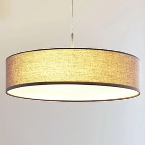 Lampada a sospensione Lindby Sebatin, Ø 50 cm, grigio, tessuto, E27