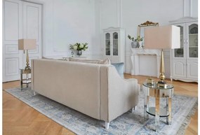 Shabby Chic divano estraibile color champagne in morbida ciniglia - Arrediorg