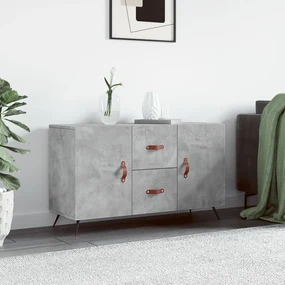 Credenza grigio cemento 100x36x60 cm in legno multistrato