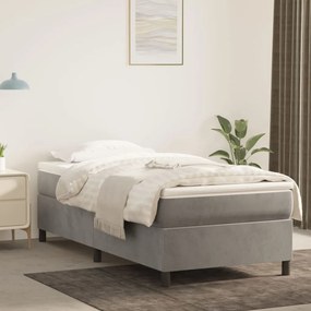 Giroletto Senza Materasso Grigio Chiaro 100x200 Cm Velluto /