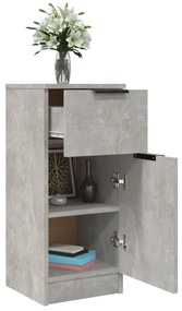 Credenze 2 pz grigio cemento 30x30x70 cm in legno multistrato