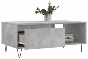 Tavolino salotto grigio cemento 90x50x36,5 cm legno multistrato