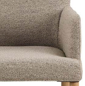 Sedia da pranzo beige in imbottito con braccioli Zoe – Actona