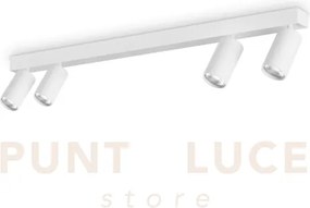 Profilo applique a parete bianco 4 luci attacco gu10 90cm diffusori...