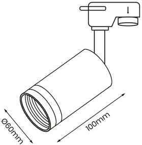 Faretto per sistema a binario PIPE 1xGU10/25W/230V nero