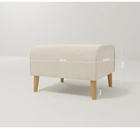 Pouf in velluto crema Carole - Ropez