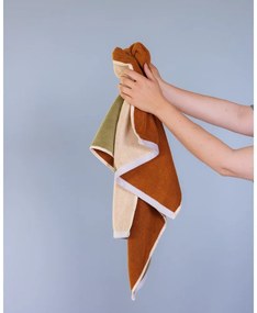 Asciugamano marrone in spugna di cotone 50x100 cm Block - Hübsch