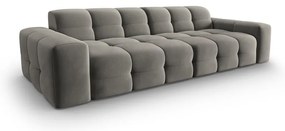 Divano in velluto grigio 255 cm Kendal - Micadoni Home