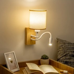 Brilagi - Applique a LED NUBILA WOOD 1xE27/25W/230V +LED/3W quercia/marrone chiaro