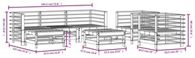 Set Salotto da Giardino 7 pz Miele in Legno Massello di Pino